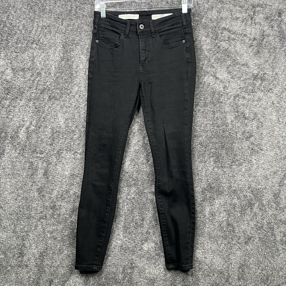 Anthropologie Pilcro Black High Rise Skinny Fit Jeans Stretchy 28x27